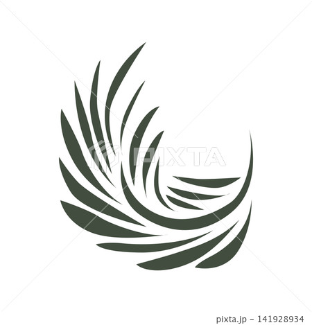 Palm leaf line design, nature plant symbol template. Palm leaf line design, nature plant symbol template. 141928934