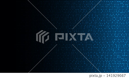 Abstract dark blue technology background with glowing dots and digital line data flow, cyber network connectivity and futuristic high tech web wallpaper design 141929087