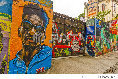 Rio de Janeiro Brazil City Street Art Graffiti and Paintings. 141929167