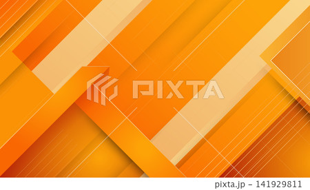 Vibrant orange and yellow modern geometric abstract background design 141929811