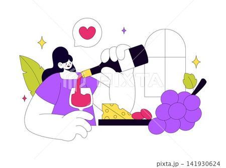 Wine Tasting Vector Illustration Featuring Sommelier, Wine Glasses, Bottle Selection, Grape Pairing, And Elegant Tasting Experience Wine Tasting Vector Illustration Featuring Sommelier, Wine Glasses, Bottle Selection, Grape Pairing, And Elegant Tasting Experience 141930624