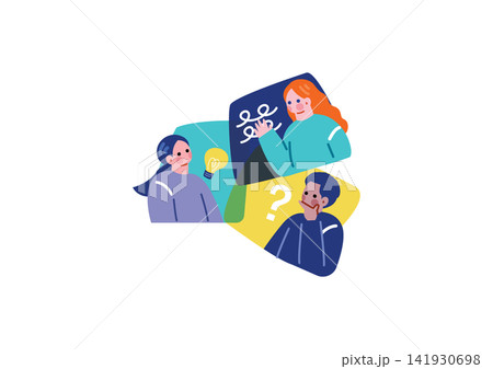 欧米人と会話する留学生のイラスト 欧米人と会話する留学生のイラスト 141930698