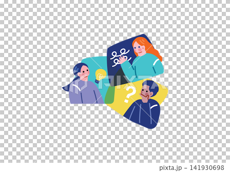 欧米人と会話する留学生のイラスト 欧米人と会話する留学生のイラスト 141930698