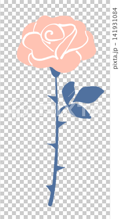 Illustration of a single rose Illustration of a single rose 141931084
