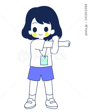 準備運動をしている女の子 準備運動をしている女の子 141931094
