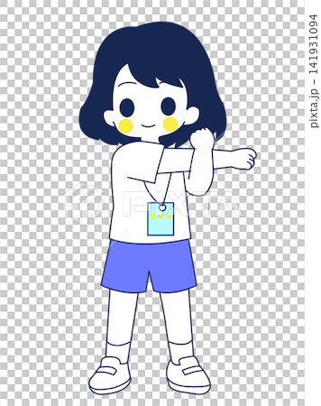 準備運動をしている女の子 準備運動をしている女の子 141931094