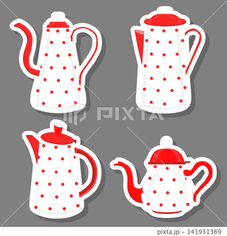 Set of beautiful glass teapots for liquid Set of beautiful glass teapots for liquid 141931369