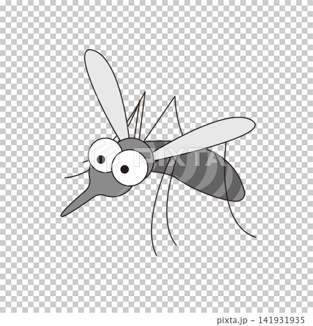 コミカルな目玉の大きな蚊のキャラクター コミカルな目玉の大きな蚊のキャラクター 141931935