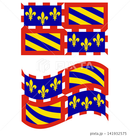 Waving flag of Burgundy. Burgundy flag on white background. Burgundy Flag. flat style. Waving flag of Burgundy. Burgundy flag on white background. Burgundy Flag. flat style. 141932575