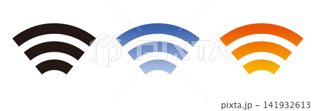 Wi-Fiのベクターアイコン 3色セット Wi-Fiのベクターアイコン 3色セット 141932613