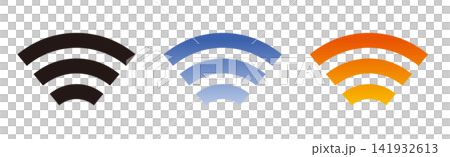 Wi-Fiのベクターアイコン 3色セット Wi-Fiのベクターアイコン 3色セット 141932613