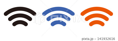 Wi-Fiのベクターアイコン 3色セット 141932616