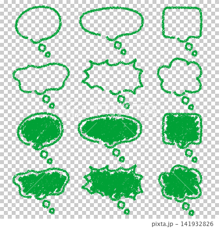 Crayon material hand-drawn balloon set Crayon material hand-drawn balloon set 141932826