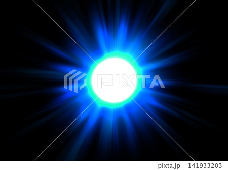 青い光が放射状に広がる抽象的なエネルギーバースト背景 141933203
