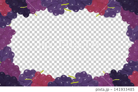Realistic Grape Transparent Frame 3_Horizontal Realistic Grape Transparent Frame 3_Horizontal 141933485