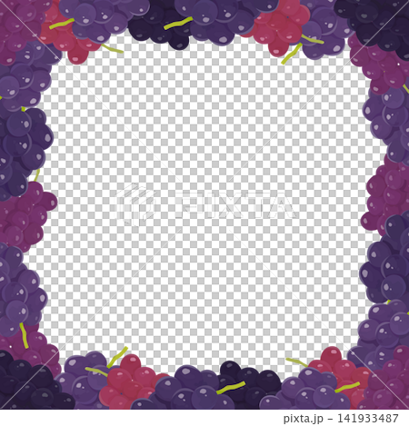Realistic Grape Transparent Frame 3_Square Realistic Grape Transparent Frame 3_Square 141933487