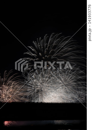 夜空に広がる白銀の花火 141933776