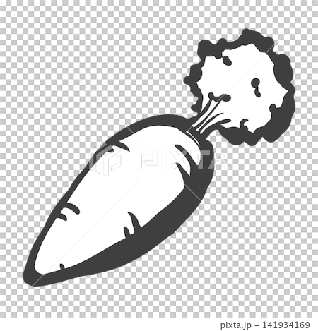 Hand-drawn brushstroke style illustration of a carrot 141934169