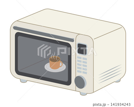 電子レンジでマグカップの飲み物を温めるイラスト 電子レンジでマグカップの飲み物を温めるイラスト 141934243
