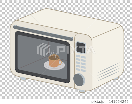 電子レンジでマグカップの飲み物を温めるイラスト 電子レンジでマグカップの飲み物を温めるイラスト 141934243