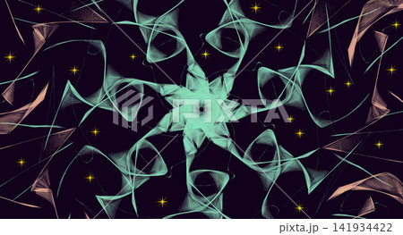 Surreal light emerald abstract futuristic flower on dark Surreal light emerald abstract futuristic flower on dark 141934422