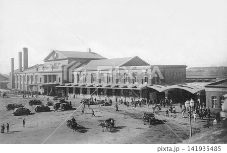 古写真　1932-1933年　満洲国の新京駅（中国の長春駅） 141935485