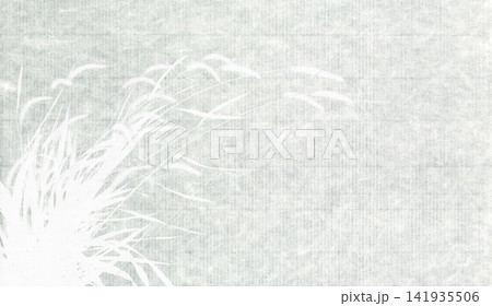 エノコログサのシルエットを和紙に描いた、アートな背景 エノコログサのシルエットを和紙に描いた、アートな背景 141935506