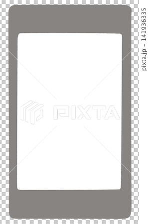 An illustration of a simple smartphone screen frame viewed from the front. 141936335