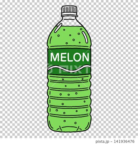 Melon soda in a plastic bottle Melon soda in a plastic bottle 141936476