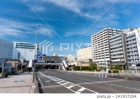 駅南大橋から水戸駅南口を眺める　茨城県水戸市城南 141937204