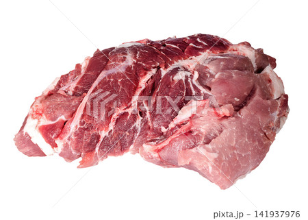 Piece of fresh raw meat on a white background Piece of fresh raw meat on a white background 141937976