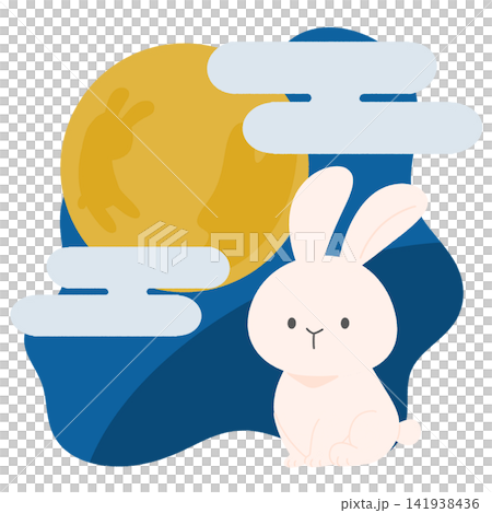 Cute and Relaxing Moon Viewing | Rabbit and Full Moon Cute and Relaxing Moon Viewing | Rabbit and Full Moon 141938436