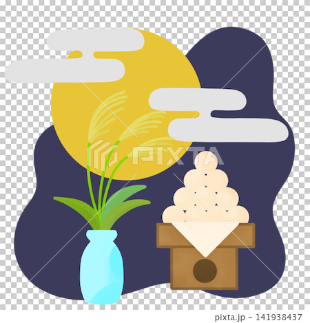 Cute and relaxed moon viewing | Pampas grass and moon-viewing dumplings Cute and relaxed moon viewing | Pampas grass and moon-viewing dumplings 141938437