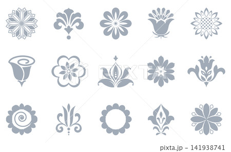 Flower icons set. Isolated elements for design. Vector graphics. Flower collection Flower icons set. Isolated elements for design. Vector graphics. Flower collection 141938741