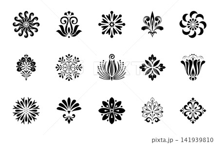 Flower icons set. Isolated elements for design. Vector graphics. Flower collection Flower icons set. Isolated elements for design. Vector graphics. Flower collection 141939810
