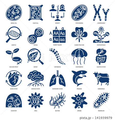 Biology glyph icon set Biology glyph icon set 141939979