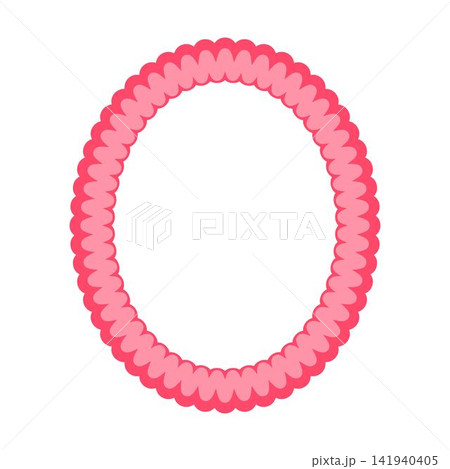 Pink Bubble Oval Decorative Frame with Soft Scalloped Colorful Border Pink Bubble Oval Decorative Frame with Soft Scalloped Colorful Border 141940405