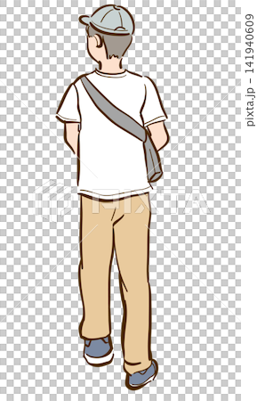 A young man seen from behind A young man seen from behind 141940609