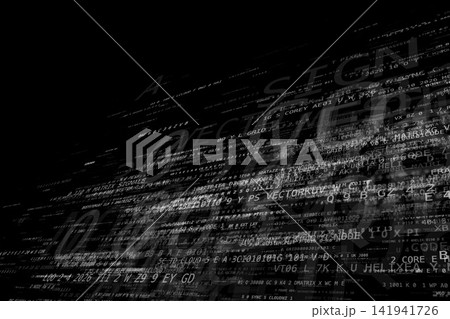 暗号化されたデータが流れる画面 141941726