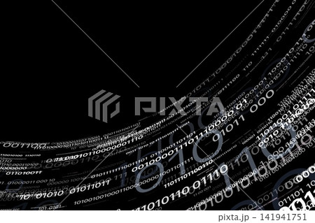 曲線を描くデジタルバイナリコードの抽象的な背景 曲線を描くデジタルバイナリコードの抽象的な背景 141941751