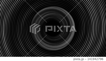 Dark grey circular lines abstract tech geometric background Dark grey circular lines abstract tech geometric background 141942796