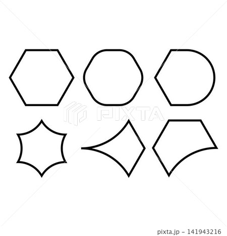 Abstract geometric shape collection isolated on white background Abstract geometric shape collection isolated on white background 141943216