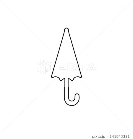black umbrella outline icon on white background black umbrella outline icon on white background 141943381