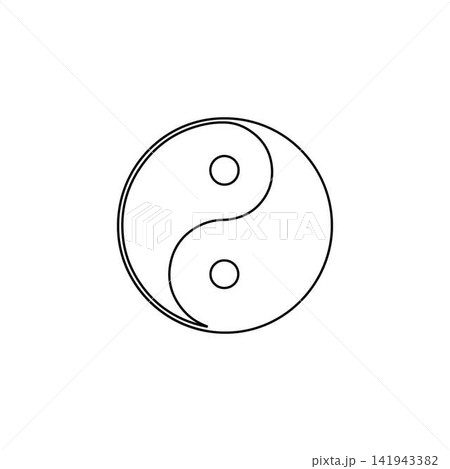 black yin yang symbol outline icon on white background black yin yang symbol outline icon on white background 141943382