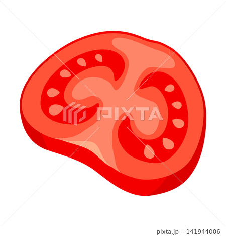 Cut of red tomato. Fresh vegetables for salad. Cut of red tomato. Fresh vegetables for salad. 141944006