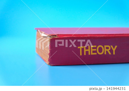 Vintage red book on color background. 141944231