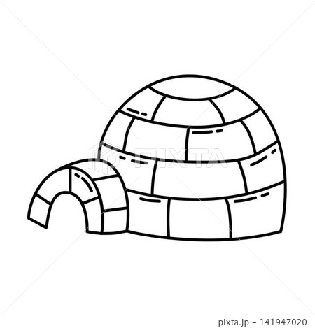 snow igloo outline shelter cartoon snow igloo outline shelter cartoon 141947020