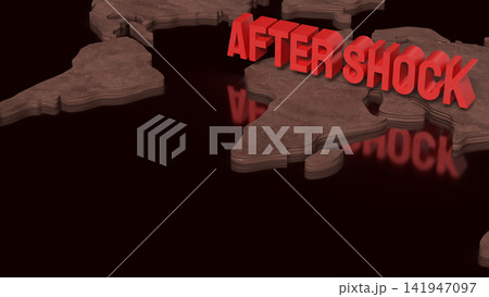 Aftershock Across Fractured Tectonic Plates Disaster Concept 3d render. 141947097