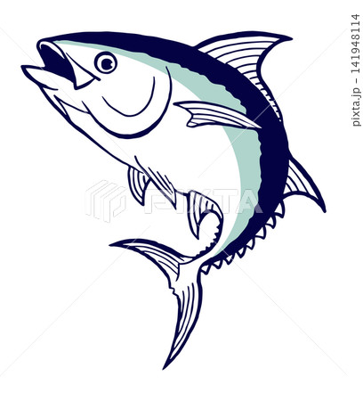 躍動感のあるマグロのイラスト 躍動感のあるマグロのイラスト 141948114