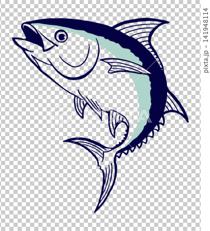 躍動感のあるマグロのイラスト 躍動感のあるマグロのイラスト 141948114